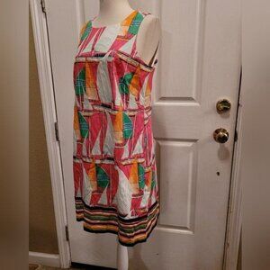 Sailing Dress Boat Boats Nautical Pink Preppy Tropical Size 10 Medium Large